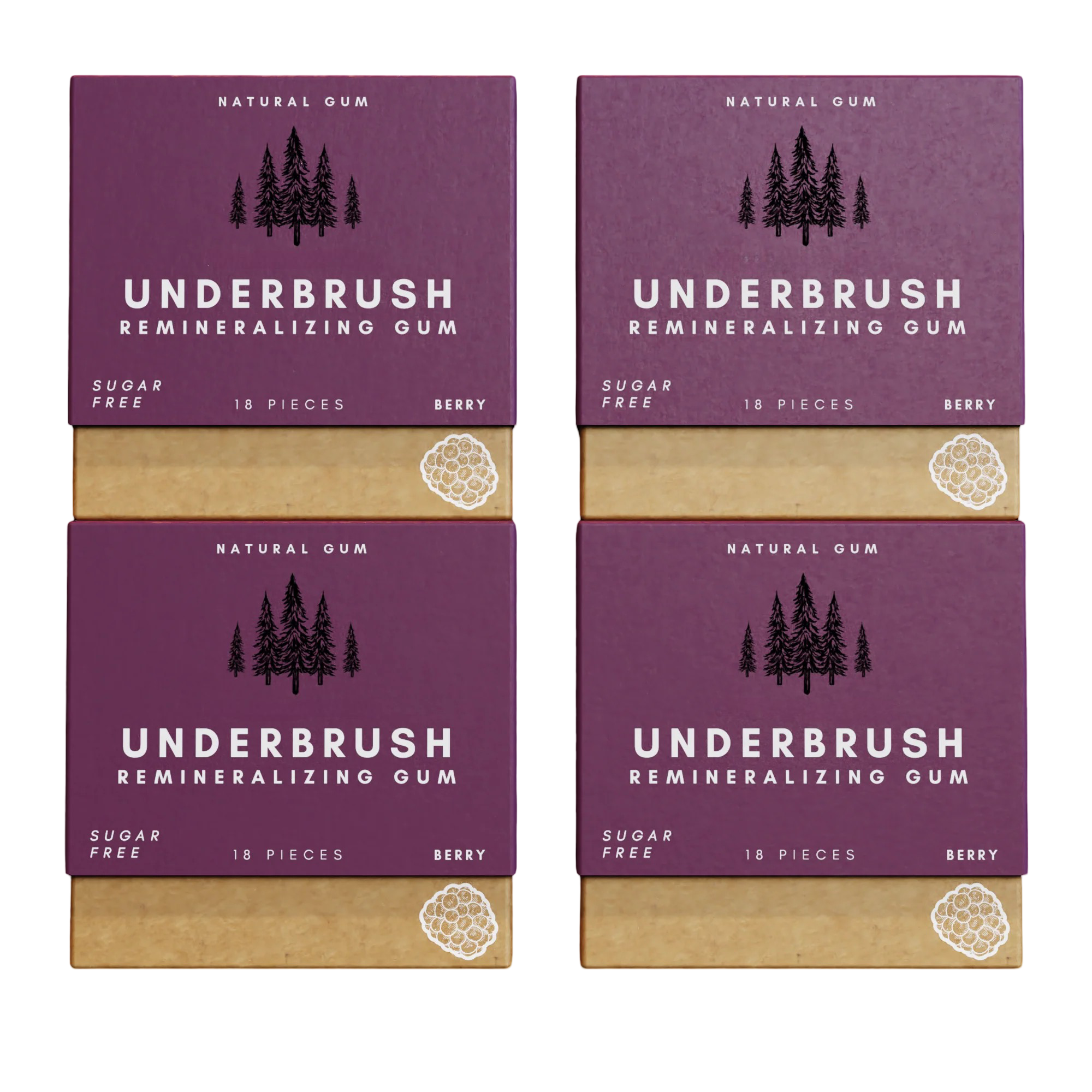Chewing-gum Reminéralisant Underbrush pour Protection de l’Émail et Haleine Fraîche  