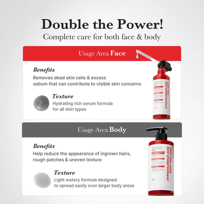 Hypochlorous Acid Peel Shot Duo for Exfoliation & Skin Texture