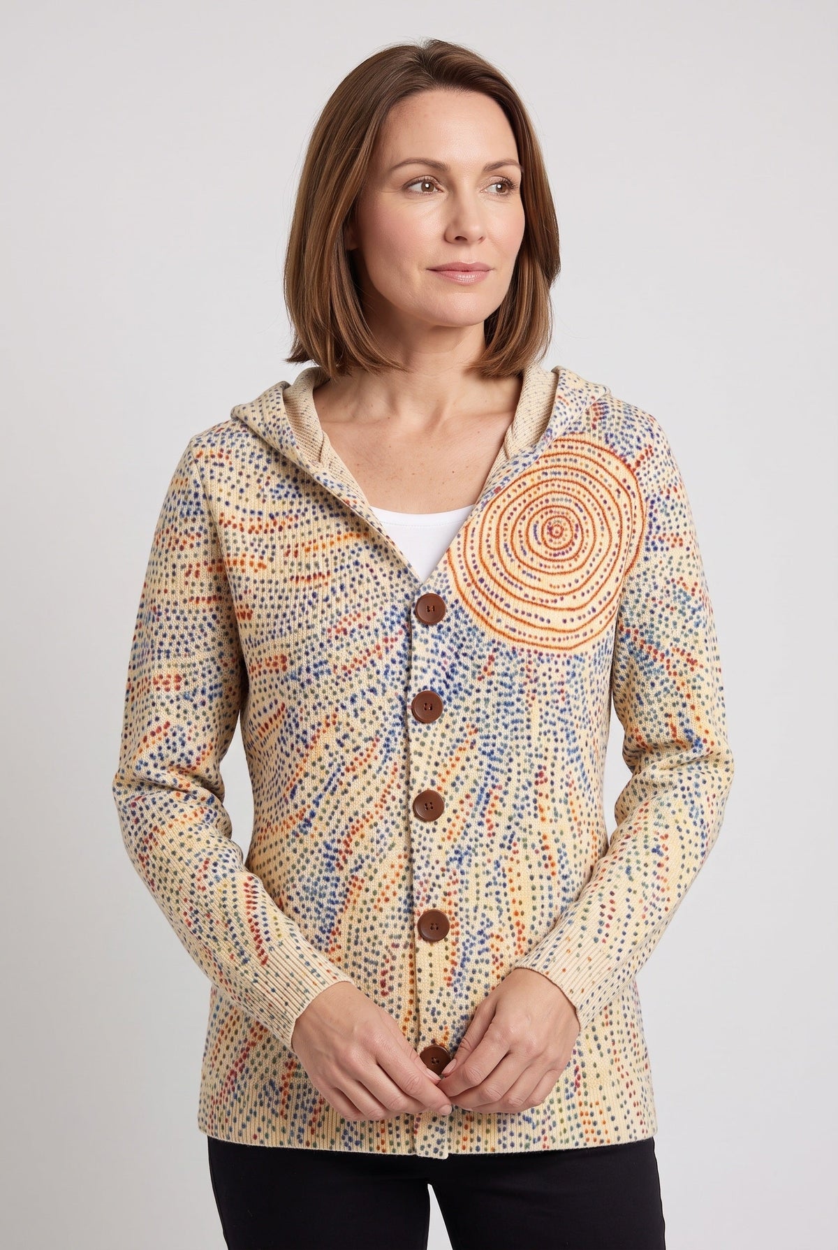 Women's Cardigan | Hooded Button-Front Longline