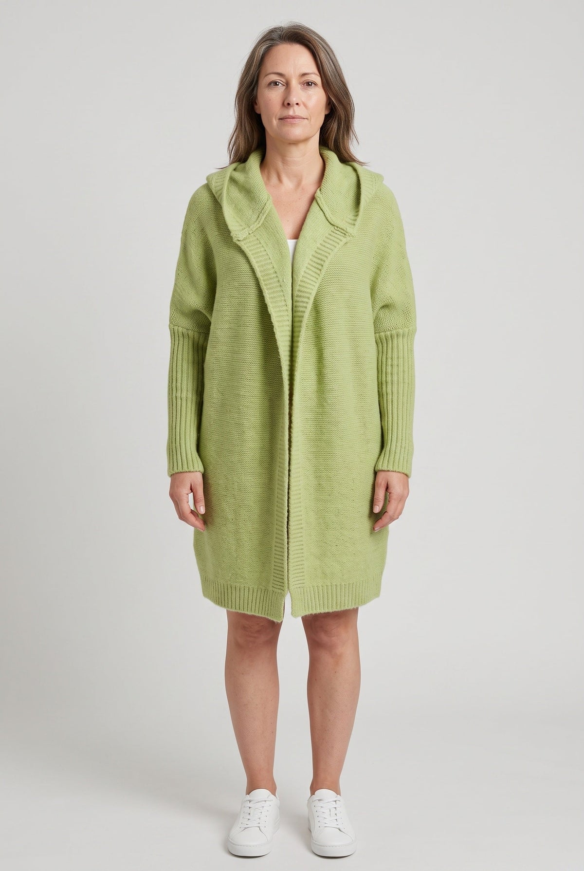 Women's Cardigan | Longline Open Front Drop Shoulder