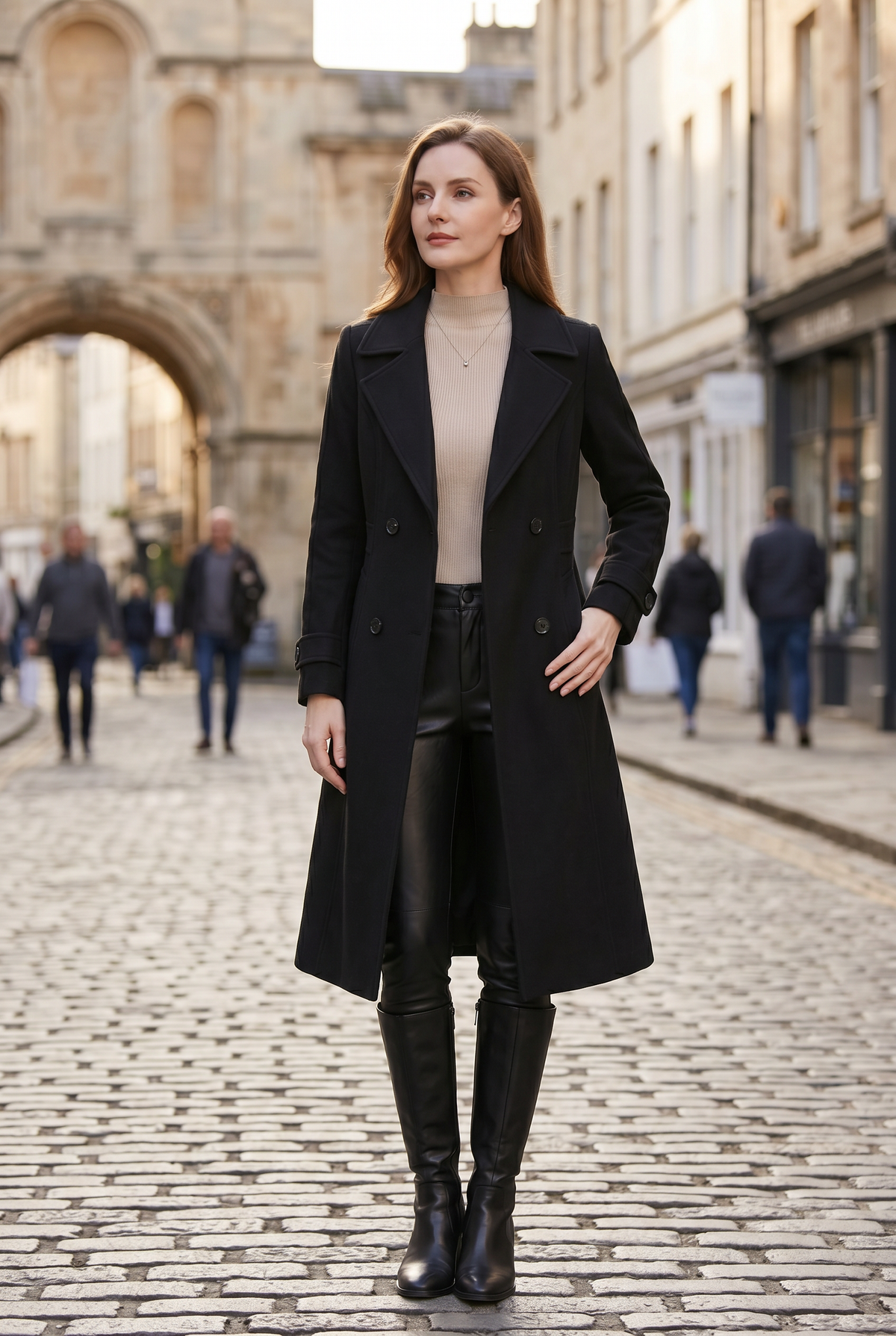 Women's Trench Coat | Double Breasted Longline Style