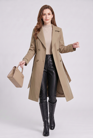 Women's Trench Coat | Double Breasted Longline Style
