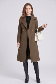 Women's Trench Coat | Double Breasted Longline Style