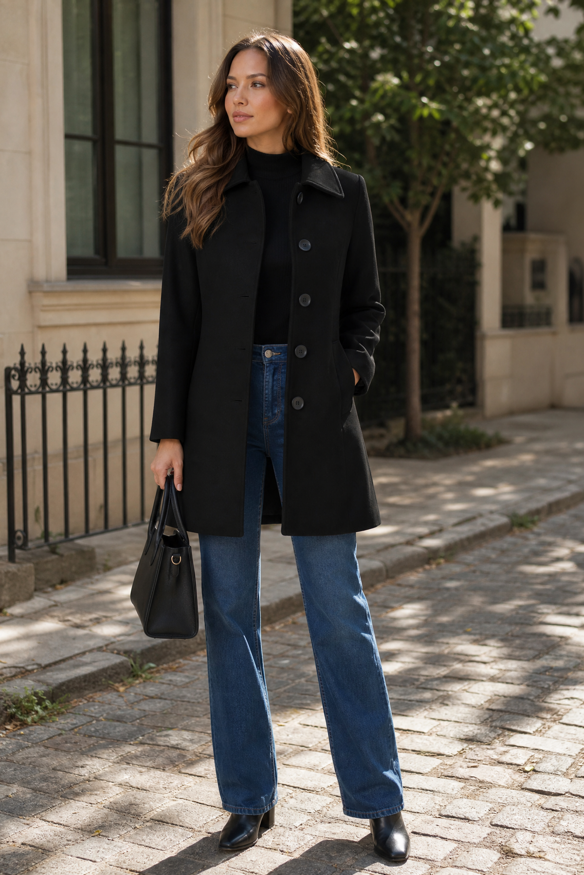 Women's Trench Coat | Single Breasted Button Front