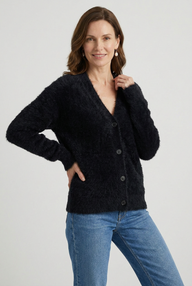 Women's V Neck Long Sleeve Knit Cardigan | Button Down