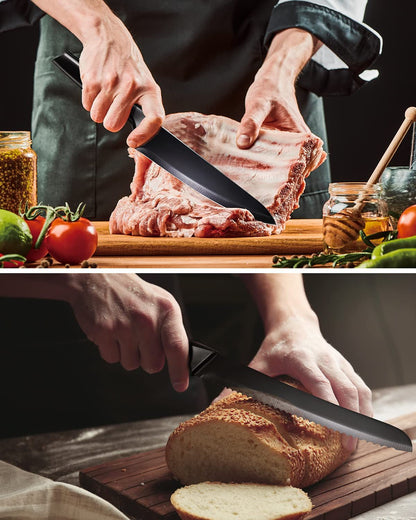 14-Pc Kitchen Knife Set with Block & Built-In Sharpener