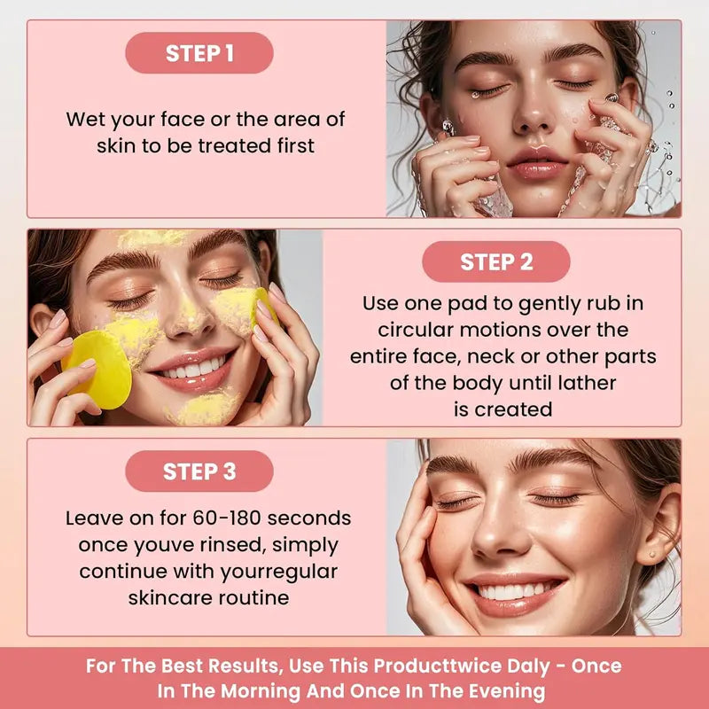 Kojic Acid Turmeric Cleansing Pads for Acne, Dark Spots and Hyperpigmentation