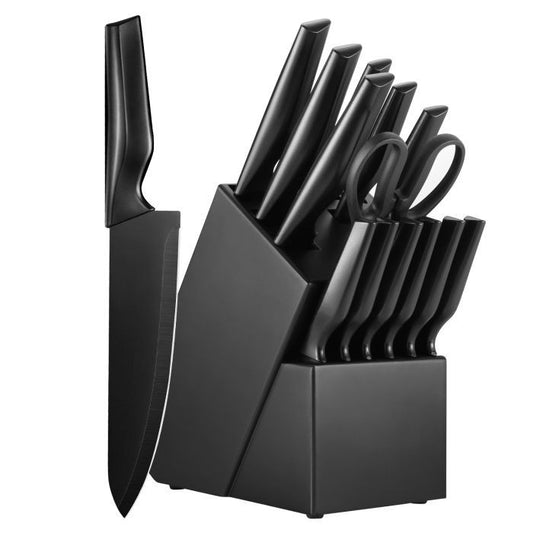 14-Pc Kitchen Knife Set with Block & Built-In Sharpener