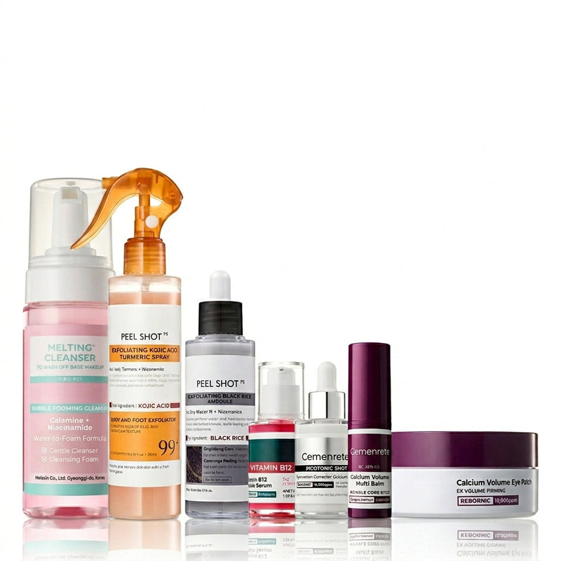 Radiant Blowout Skincare Set for Glowing Skin with Face Cleanser, Eye Patches and Body Spray