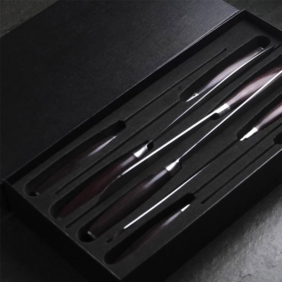 Professional Chef Knife Set, High-Carbon Steel, 15° Blades