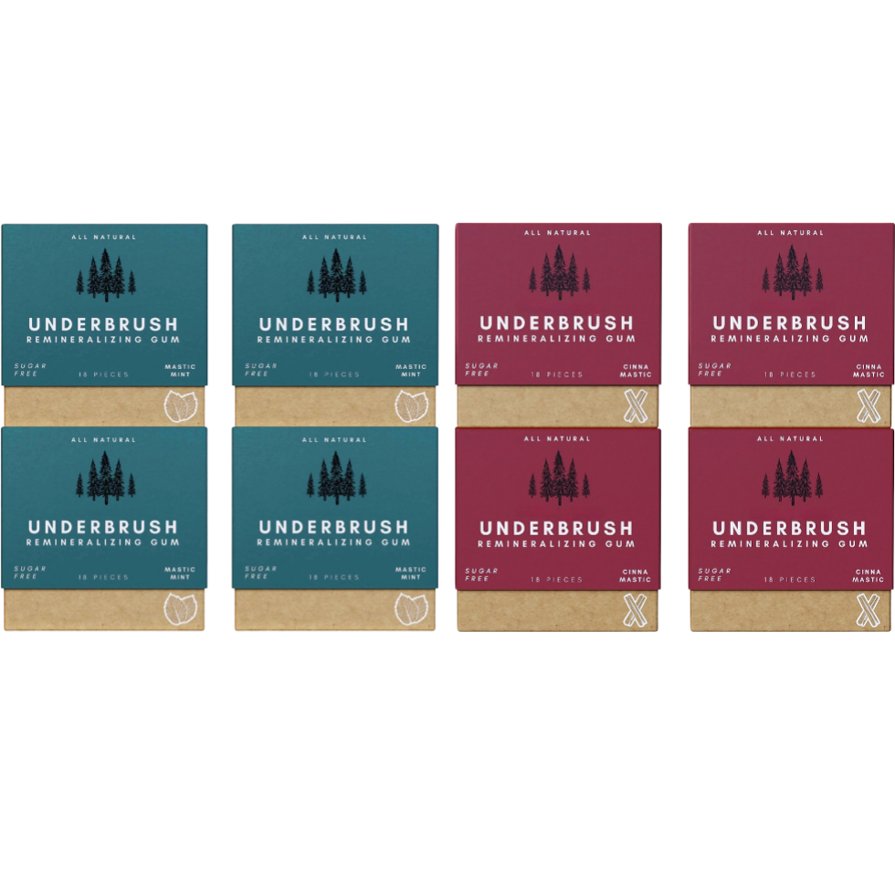 Underbrush Remineralizing Chewing Gum for Enamel Protection and Fresh Breath