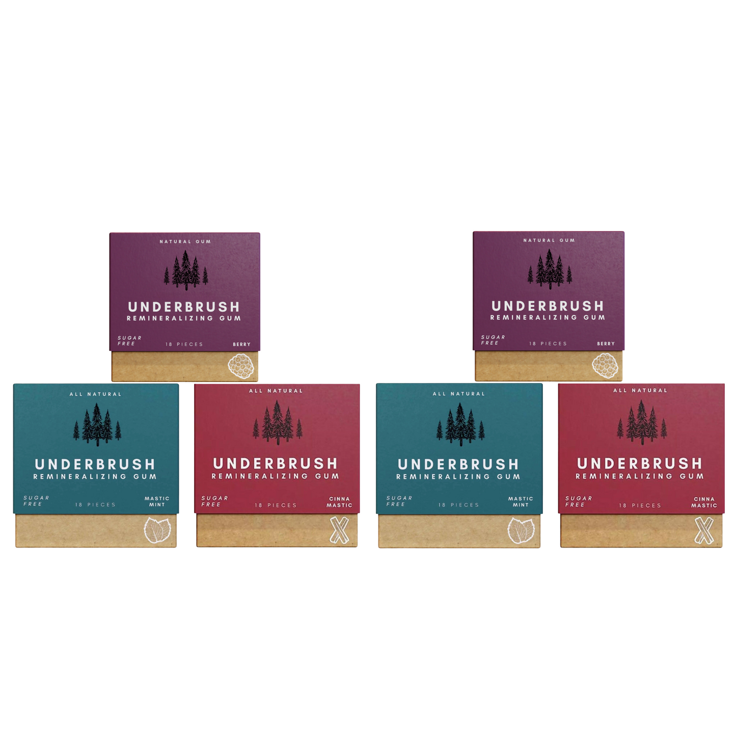 Underbrush Remineralizing Chewing Gum for Enamel Protection and Fresh Breath