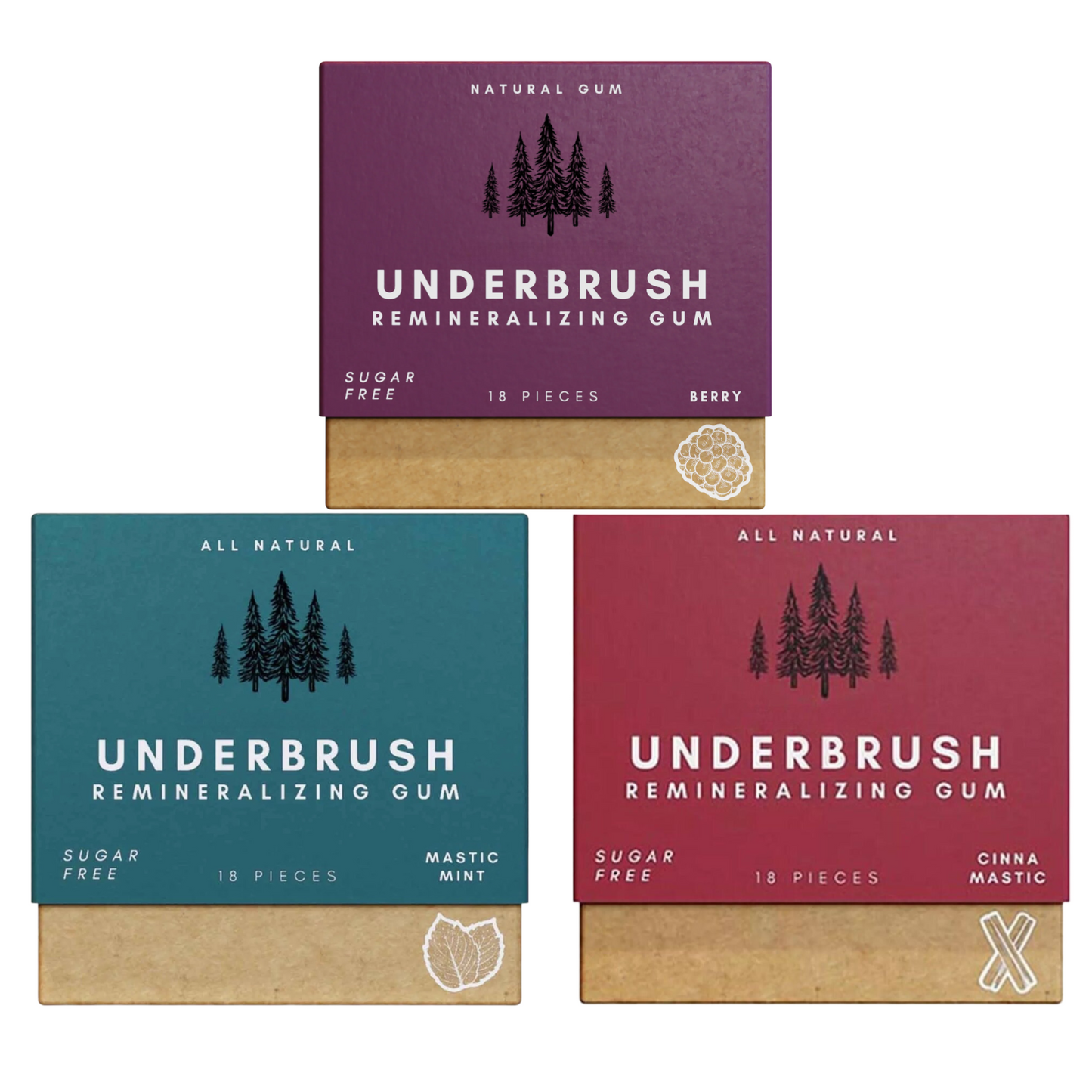 Underbrush Remineralizing Chewing Gum for Enamel Protection and Fresh Breath