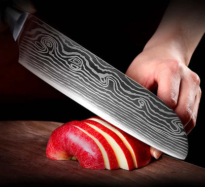 Professional Chef Knife Set, High-Carbon Steel, 15° Blades