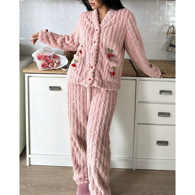 Maribel | Women's Cosy Loungewear Set with V-Neck Top